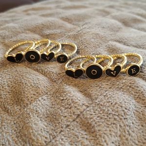 2 sets LOVE stackable rings